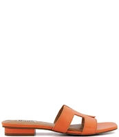 Dune London Loupe Leather Cut-Out Slide Sandals