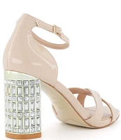 Dune London Malenas Patent Jewel Embellished Dress Sandals