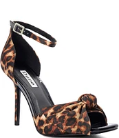 Dune London Mannequins Leopard Print Satin Dress Sandals