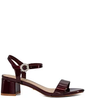 Dune London Measure Patent Rhinestone Buckle Dress Sandals