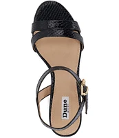 Dune London Merisa Snake Embossed Ankle Strap Sandals