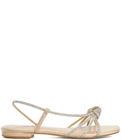 Dune London Nyas Diamante Knot Slingback Flats