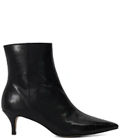 Dune London Offer Leather Pointed Toe Kitten Heel Dress Booties