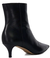 Dune London Offer Leather Pointed Toe Kitten Heel Dress Booties