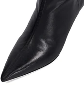 Dune London Offer Leather Pointed Toe Kitten Heel Dress Booties