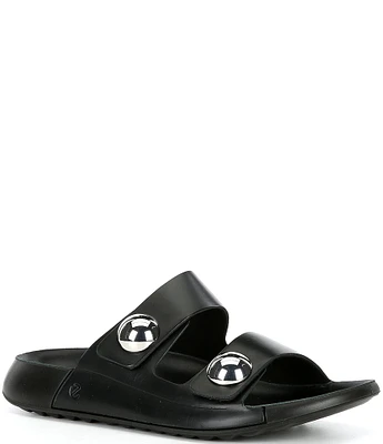 ECCO Cozmo Double Strap Stud Slide Sandals