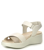 ECCO Flowt Leather Wedge Platform Sandals