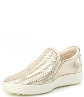 ECCO Soft 7 Woven Leather Slip-On II Sneakers