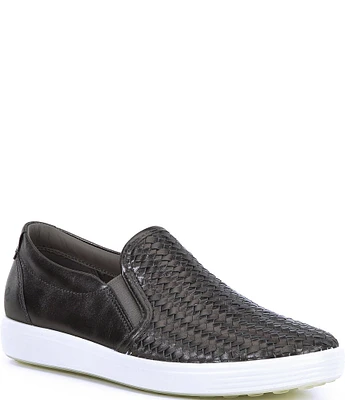 ECCO Soft 7 Woven Leather Slip-On II Sneakers