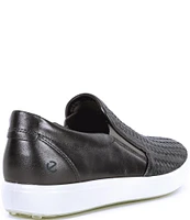 ECCO Soft 7 Woven Leather Slip-On II Sneakers