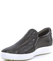 ECCO Soft 7 Woven Leather Slip-On II Sneakers