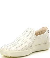 ECCO Soft 7 Woven Leather Slip-On II Sneakers