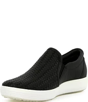 ECCO Soft 7 Woven Leather Slip-On II Sneakers