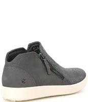 ECCO Women's Soft 7 Leather Low Cut Zip Sneaker Booties