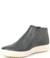 ECCO Women's Soft 7 Leather Low Cut Zip Sneaker Booties