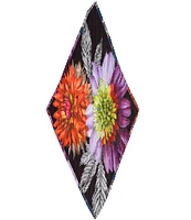 Echo Flower Pleated Diamond Scarf