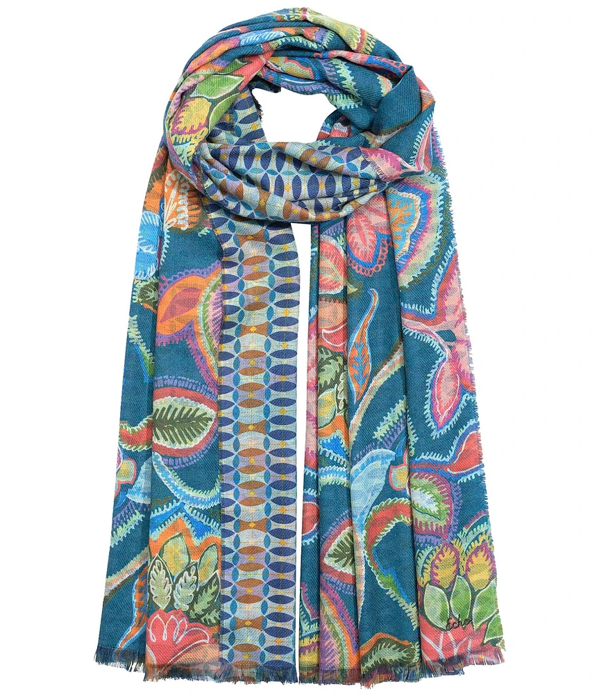 Echo Hypnotic Garden Double Face Scarf Wrap