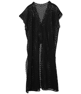 Echo Longline Eyelet Tie Front Duster