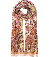 Echo Manor Paisley Silk Oblong Scarf