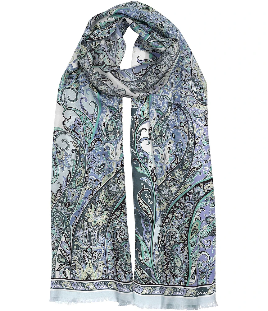 Echo Manor Paisley Silk Oblong Scarf