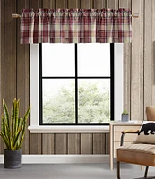 Eddie Bauer Edgewood Plaid Red Window Pole Top Valance