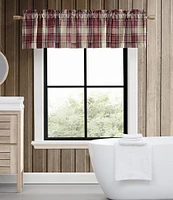 Eddie Bauer Edgewood Plaid Red Window Pole Top Valance