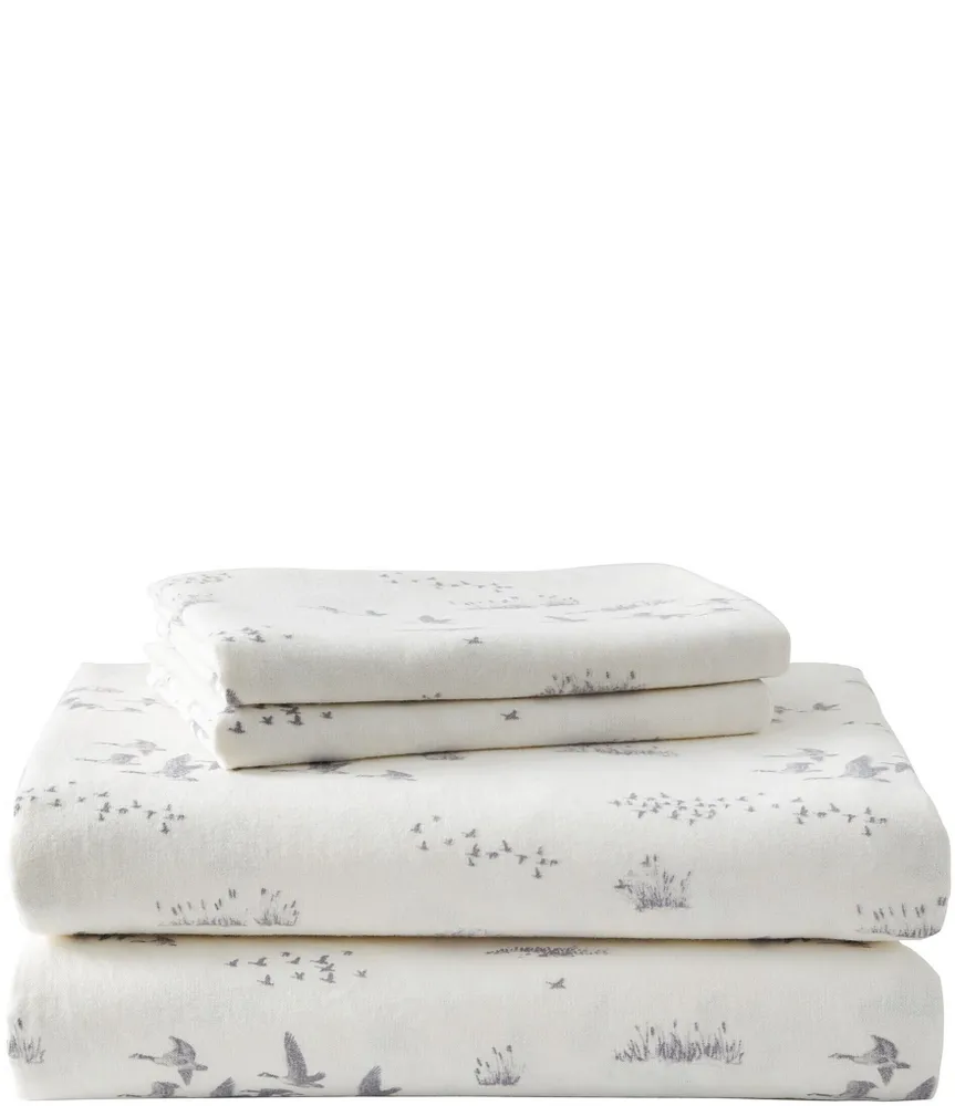 Eddie Bauer Geese Meadow Printed Flannel Sheet Set