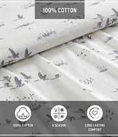 Eddie Bauer Geese Meadow Printed Flannel Sheet Set