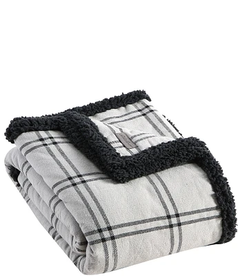 Eddie Bauer Kettle Falls Plaid Sherpa Throw