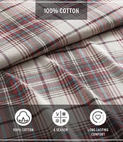 Eddie Bauer Montlake Plaid Red Flannel Sheet Set