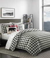 Eddie Bauer Mountain Black Plaid Comforter Mini Set