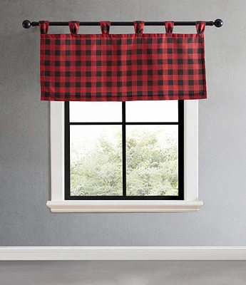 Eddie Bauer Mountain Plaid Check Tab Top Window Valance