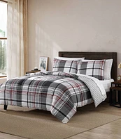 Eddie Bauer Normandy Plaid Black Micro Suede Duvet Cover Mini Set