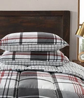 Eddie Bauer Normandy Plaid Black Micro Suede Duvet Cover Mini Set