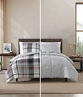 Eddie Bauer Normandy Plaid Micro Suede Reversible Comforter Mini Set