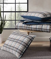 Eddie Bauer Rugged Plaid Brown Micro Suede Reversible Duvet Cover Mini Set