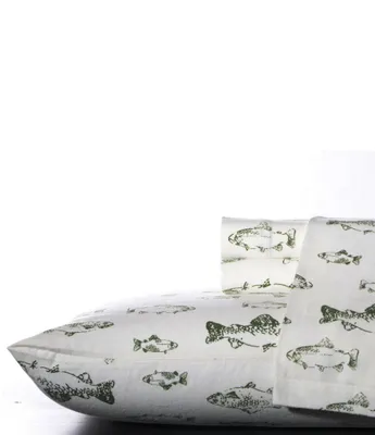 Eddie Bauer School Of Fish Flannel Sheet Set