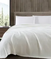 Eddie Bauer Textured Twill Solid Hypoallergenic Bed Blanket