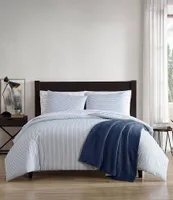 Eddie Bauer Ticking Striped Cotton Percale Duvet Cover Mini Set