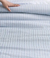 Eddie Bauer Ticking Striped Cotton Percale Duvet Cover Mini Set