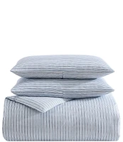 Eddie Bauer Ticking Striped Cotton Percale Duvet Cover Mini Set