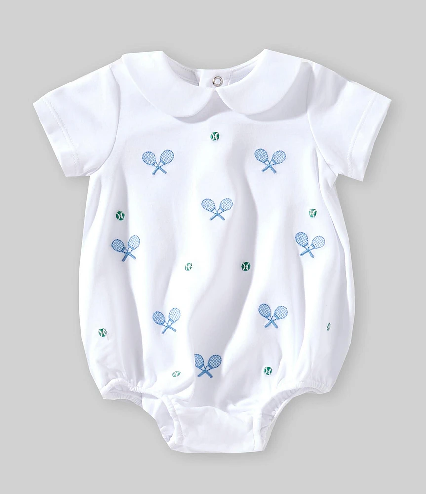 Edgehill Collection Baby Boy Embroidered Tennis Racquet Bubble