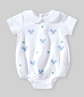 Edgehill Collection Baby Boy Embroidered Tennis Racquet Bubble