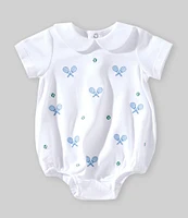 Edgehill Collection Baby Boy Embroidered Tennis Racquet Bubble