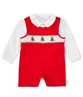 Edgehill Collection Baby Boys 12-24 Months Embroidered Christmas Tree Romper