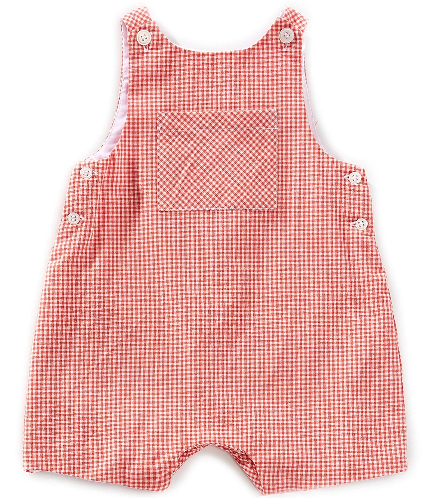 Edgehill Collection Baby Boys 3-24 Months Gingham Woven Jon Jon Romper