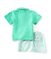 Edgehill Collection Baby Boys 3-24 Months Knit Stripe Short Sleeve Polo & Shorts Set