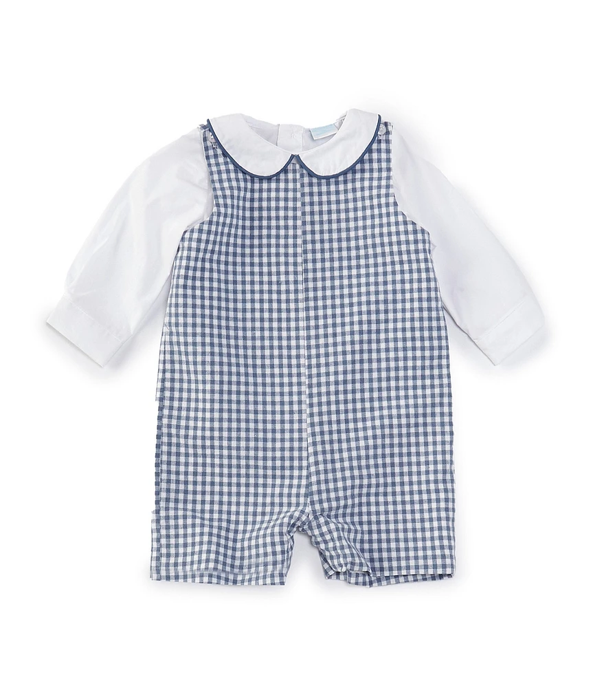 Edgehill Collection Baby Boys 3-24 Months Peter Pan Long Sleeve Gingham Jon Jon