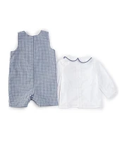 Edgehill Collection Baby Boys 3-24 Months Peter Pan Long Sleeve Gingham Jon Jon