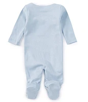 Edgehill Collection Baby Boys Preemie-9 Months Round Neck Long Sleeve Asymmetric Footie Coverall